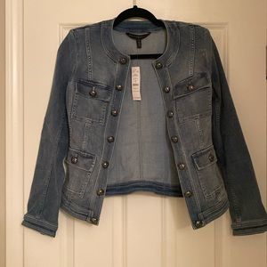 White House Black Market Denim Military Jacket